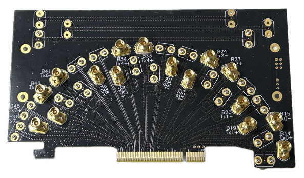 Gen5 PCIe 164 Male 鍍金高頻測試治具板